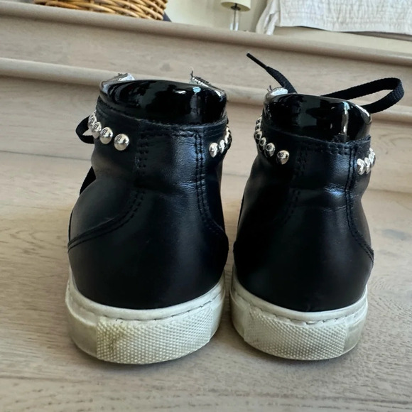 Alessandro Dell'Acqua black leather high top sneakers  size 37.5 - Picture 6 of 12